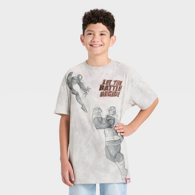 Boys' Marvel Front and Back Graphic Short Sleeve T-Shirt - Light Silver