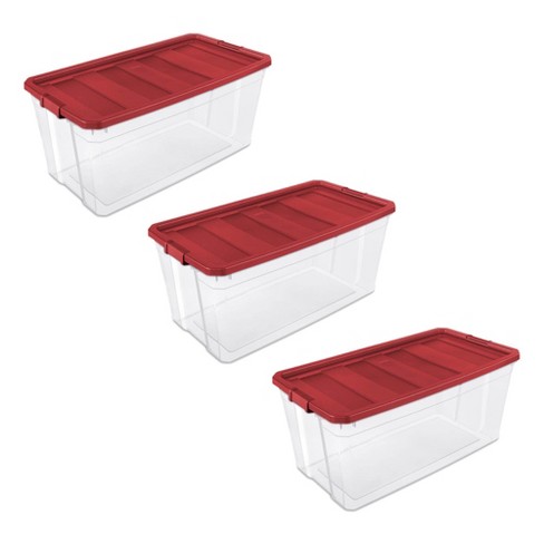 3 Plastic Storage Containers Large 50 Gallon Stacking Bin Box Tote Lid, Set  of 3 - Storage Bins & Baskets, Facebook Marketplace