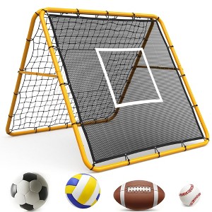 4x4 Ft Adjustable Soccer Rebounder Net – Heavy Duty Football Trainer for Backyard/Field (2-Pack) - 1 of 4