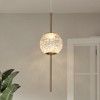 LNC Cenlindes 1-Lights 4.3" Luxury and Glam Crystal Globe Integrated LED Mini Pendant Lightss,Brass - 2 of 4