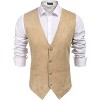 COOFANDY Men's Suede Leather Vest Cowboy Western Waistcoat Casual Slim Fit Suit Vest - 4 of 4