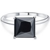 Pompeii3 3Ct Black Moissanite Princess Cut Solitaire Engagement Ring 14k White Gold - 4 of 4
