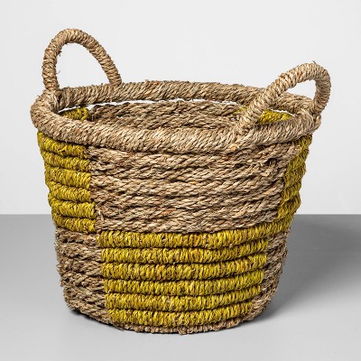 12.2"x12" Decorative Basket Natural Yellow - Opalhouse™