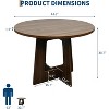 Modern Farmhouse Round Dining Table for 4 – 43" Space-Saving Wooden Pedestal Table – Sturdy Cross Base - 2 of 4