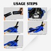 Floor Jack, Heavy Duty Hydraulic Steel Service Jack, Horizontal Quick Lift Pump Jack, Low Profile Floor Jack With Wheels - 4 of 4