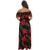 Riviera Sun Womens Floral Printed High Slit Off-Shoulder Rayon Crepe Printed Maxi Dress for Women - 3 of 3