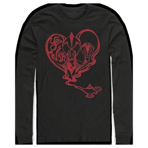 Men's Aladdin Jafar Valentine's Day You Wish Long Sleeve Shirt - 1 of 4