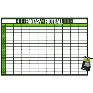 Trends International Fantasy Football 10 Team Draft Board Unframed Wall Poster Prints - 1 of 4