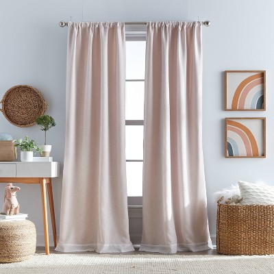 84 Blackout Tassel Kids' Curtain Panel White/black - Pillowfort™ : Target