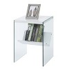 HomeStock Contemporary End Table with Glass Panel Sides, Durable Top Shelf and Lower Storage Shelf for Modern Living Spaces - 3 of 4