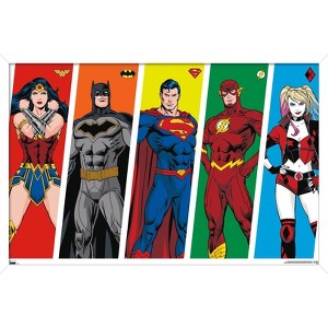 Trends International DC Comics - Rainbow Lines Framed Wall Poster Prints - 1 of 4