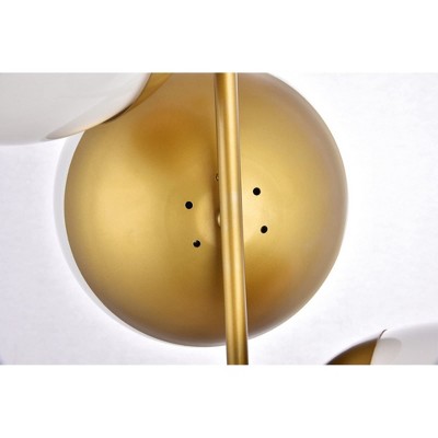 Eclipse 3-Light Brass Pendant with Frosted Glass Shades