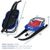 Costway Folding Kids Metal Snow Sled Frost-Resistant Pull Rope Snow Slider Leather Seat - 3 of 4