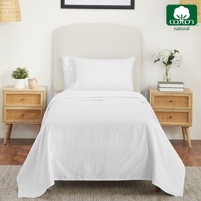 Bright White Twin Cotton Sateen 500 Thread Count Sheet Set