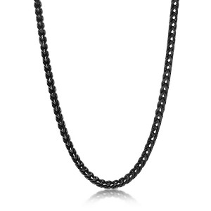 Metallo Mens Stainless Steel 4mm Franco Chain Necklace - Black IP Plated - Black - 24 Inch - 1 of 3