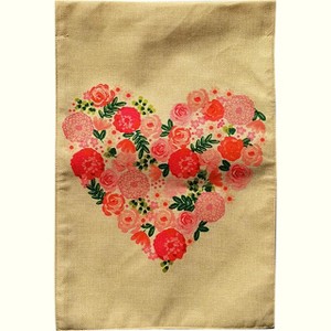 Briarwood Lane Floral Heart Valentine's Day Burlap Garden Flag 18" x 12.5" - 1 of 4