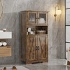 Whizmax Bathroom Cabinet, Bookcase, Freestanding Floor Storage Cabinet with Open Shelf & Doors, Kitchen Cupboard - 4 of 4