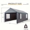Whizmax Heavy Duty Steel Outdoor Carport,Storage Boat Shed Canopy Garage Car Shelter With 4 Window Sidewalls And 4 Doors - 3 of 4