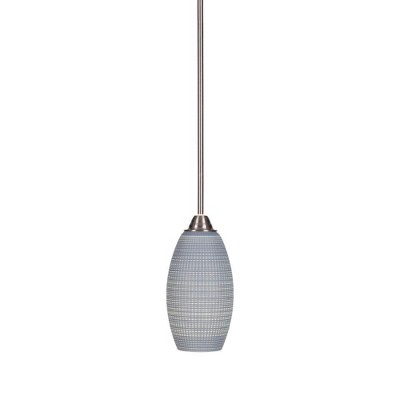 Toltec Lighting Paramount 1 - Light Pendant in  Brushed Nickel with 5.5" Gray Matrix Shade
