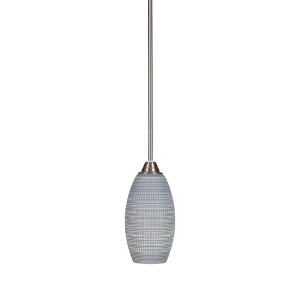 Toltec Lighting Paramount 1 - Light Pendant in  Brushed Nickel with 5.5" Gray Matrix Shade - 1 of 1