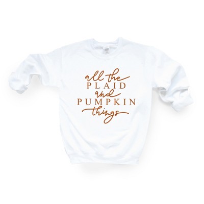 Simply Sage Market Women's All The Plaid And Pumpkin Things Gildan Sweatshirt