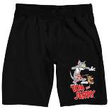 Tom & Jerry Cat & Mouse Chase Men's Black Graphic Sleep Shorts