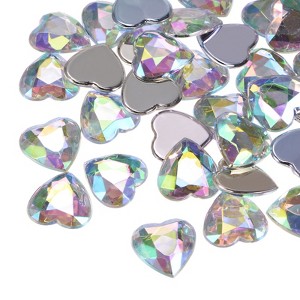 Unique Bargains Craft Embellishments Acrylic Heart Rhinestone Flat Back Gems 40 Pcs - 1 of 4