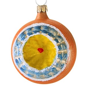 【ひまわり さま】vintage ornament ❀ かわいい 赤いおうち Marolin 2.25 In Yellow Double Reflex Winter Tree Ornament