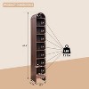 67" Shoe Rack with 3 Adjustable Shelves, Wooden 8 Tiers shoe organizer for 8 Pairs Shoe, Vertical Tall Shoe Storage, Brown - 3 of 4
