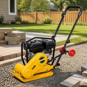 Plate Compactor, 7 HP 212cc Gas Engine, 4,200 lb Force for Soil and ...