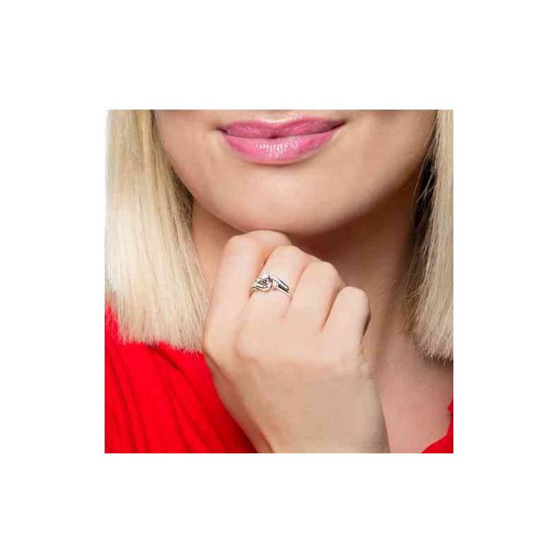Pompeii3 1/2ct Twist Diamond Engagement Wedding Ring Set 14K White Gold, 4 of 6