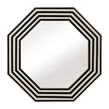 SAGEBROOK HOME 24"x24" Resin Octagon Mirror Black/white