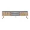 71" TV Stand with Dual-Tone Finish, Hinged Drawers, Open Shelves, and Organized Cable Management for Living Room and Bedroom - 2 of 4
