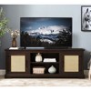 LIVAREEmlen Farmhouse Rattan TV Stand Console Table for TVs up to 70 Inches with 2 Storage Shelves, 65"W*15.55"D*23.86"H - 2 of 4