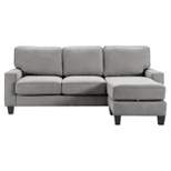 86" Palisades Reversible Small Space Sectional with Storage Soft Gray - Serta