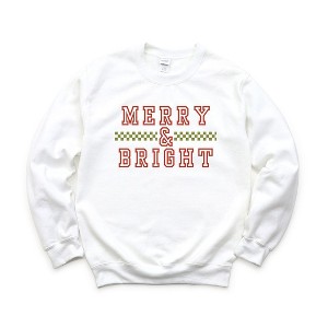 Simply Sage Market Women's Graphic Sweatshirt Merry and Bright Checkered - 1 of 3