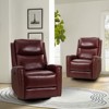 Set of 2 Hilario 30.31 Wide Genuine Leather Swivel Rocker Recliner| ART OF LIVING DESIGNS - 2 of 4