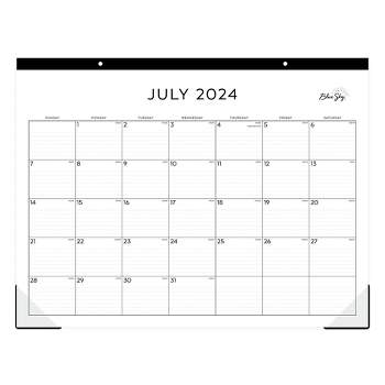 Blue Sky 2024-25 Monthly Desk Pad 17"x22" White with Trim Tape Perforation