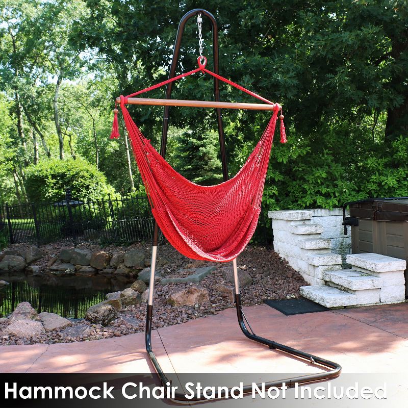 Sunnydaze Caribbean Style Extra Large Hanging Rope Hammock Chair Swing for Backyard and Patio, 6 of 11
