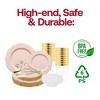 Smarty Had A Party Pink w/ Gold Blossom Rim Plastic Tableware Set - 60 Sets - 4 of 4