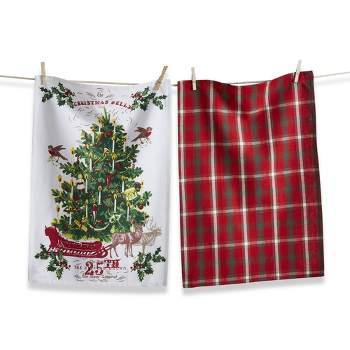 NWT Kate Spade 3 Piece Kitchen Set Holiday Village Christmas Trees Towels  Mitt