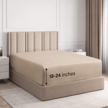 Non Slip Bed Sheets,King Size Fitted Sheet,Deep Pocket Fitted  Sheet,Non-Slip,for 18â€-24â€ in Mattress,It's Perfect for Skincare and  Won't Slip Off.