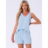 INSPIRE CHIC Women's V Neck Pajamas Summer Sleeveless Tank Top with Shorts Lounge Sets - 2 of 4