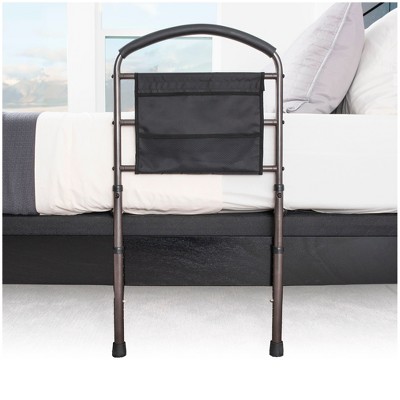 Stander Stable Bed Rail with Support Legs for Seniors, Black