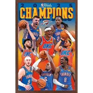 Trends International NBA Oklahoma City Thunder - 2025 NBA Finals Champions Framed Wall Poster Prints - 1 of 4