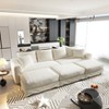 TiramisuBest 102.4" Plush Corduroy 4-Seat Sofa with 3 Ottomans, Deep Seat Cloud Couch, Convertible Lounge Sofa,Grey - 3 of 4