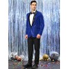 INSPIRE CHIC Men's Shawl Lapel One Button Tuxedo Wedding Shiny Sequin Blazer - 4 of 4