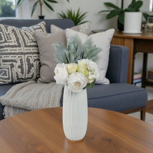 Sagebrook Home Ceramic Design Vase - Contemporary Decorative Flower Vase for Table Centerpiece or Home or Office Decor Accent - 1 of 4