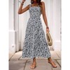 Summer Floral Print Sleeveless Maxi Dress with Zipper Pocket and English Warning Bag - Sweet and Fresh Country Style - 2 of 4
