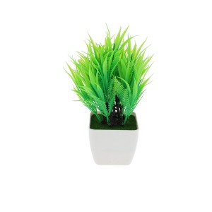 Unique Bargains Artificial Plants Plastic Green 4.72"x4.72"x7.09" 1 Pcs - 1 of 4